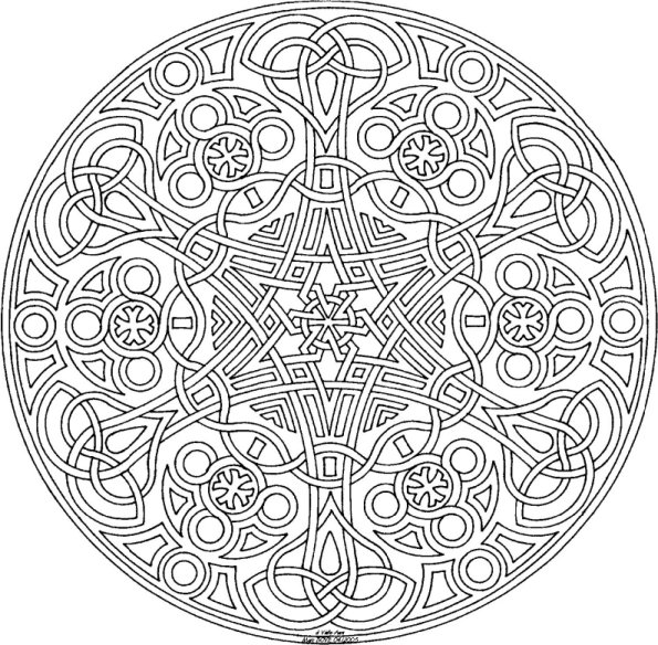 Coloriage antistress avec motifs floraux et formes géométriques