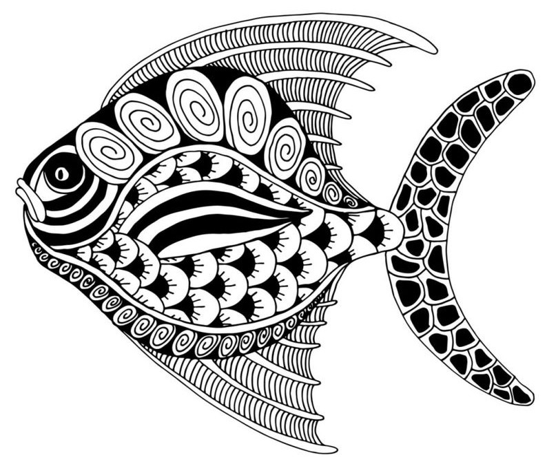 Coloriage antistress d’un motif abstrait avec formes entrelacées