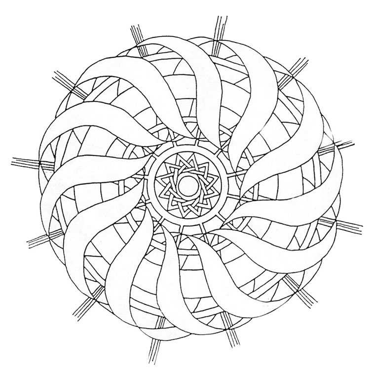 Coloriage antistress avec motifs géométriques et floraux