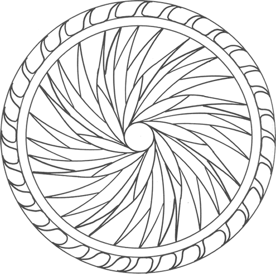 Coloriage antistress représentant un motif floral complexe avec des formes géométriques Coloriage antistress représentant un motif floral complexe avec des formes géométriques