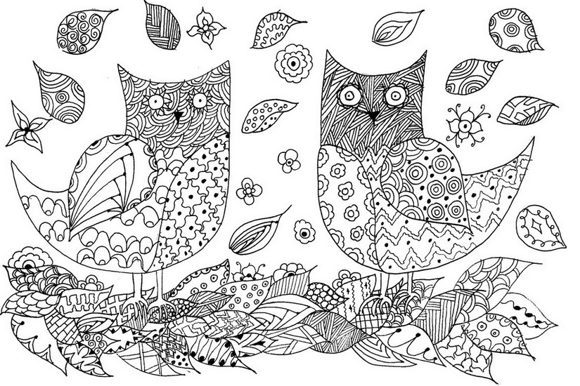 Coloriage antistress avec motifs floraux et géométriques
