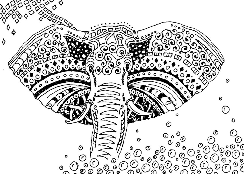 Coloriage antistress de motifs floraux et géométriques