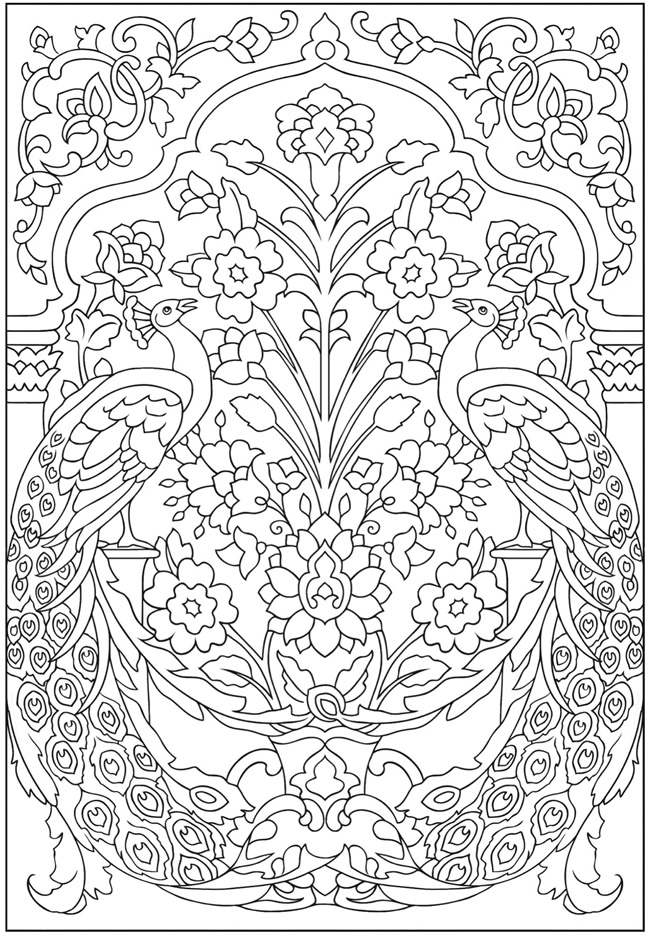 Coloriage antistress représentant un mandala complexe sur fond décoratif Coloriage antistress représentant un mandala complexe sur fond décoratif