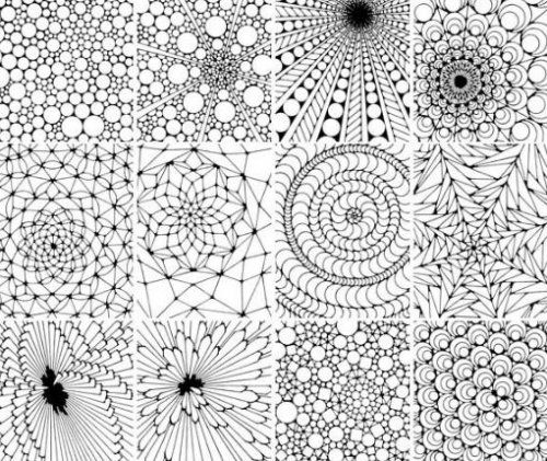 Coloriage antistress avec motifs géométriques et floraux