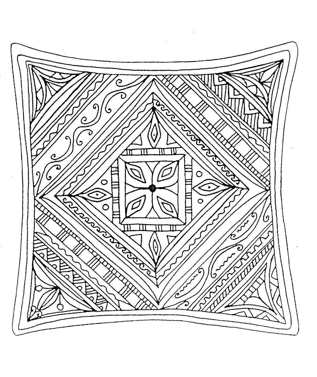 Coloriage antistress avec motifs géométriques et floraux Coloriage antistress avec motifs géométriques et floraux