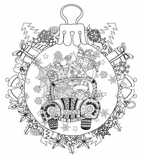 Coloriage antistress représentant un mandala floral complexe