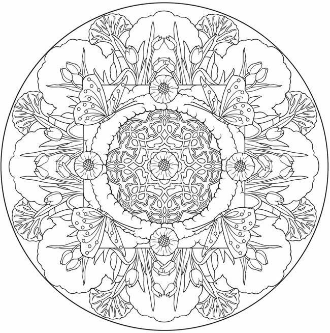 Coloriage antistress avec motifs organiques et géométriques