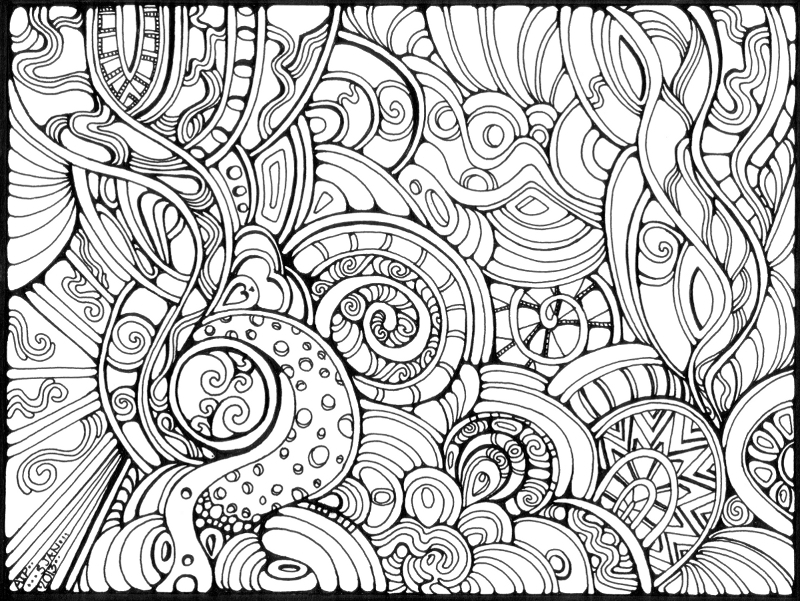Coloriage antistress avec motifs géométriques et floraux