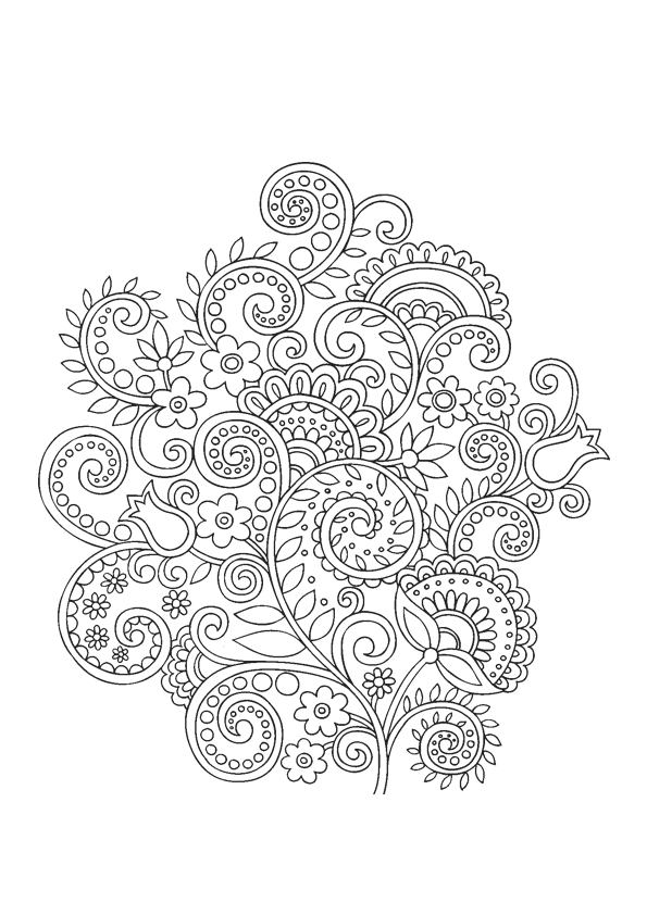 Coloriage antistress avec motifs géométriques et floraux Coloriage antistress avec motifs géométriques et floraux