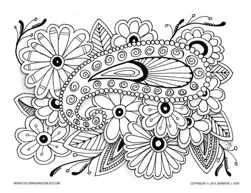 Coloriage antistress avec des motifs géométriques et floraux