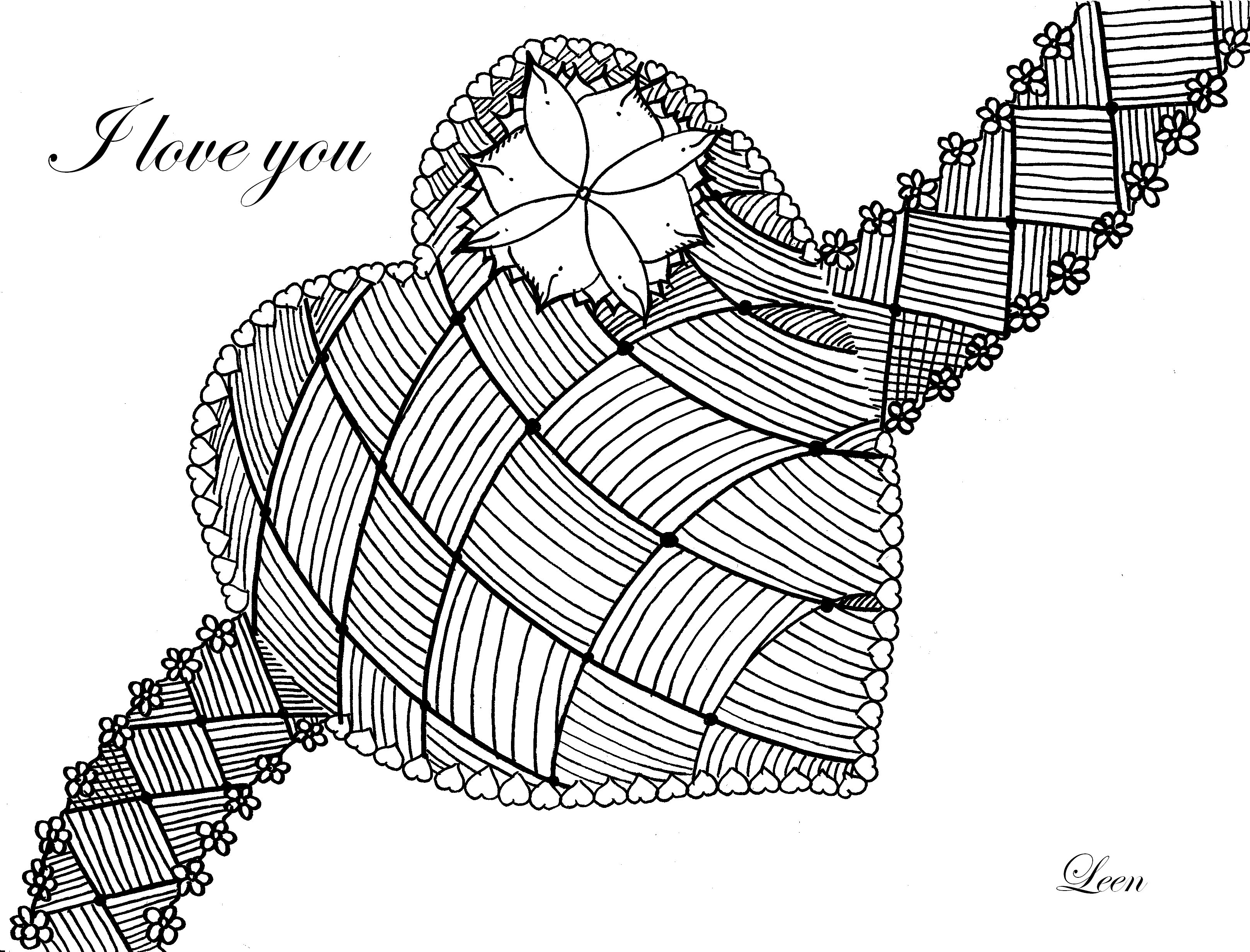 Coloriage de motifs antistress entrelacés et floraux