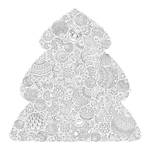 Coloriage antistress représentant un motif floral complexe