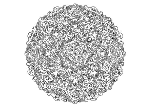 Coloriage antistress représentant un jardin luxuriant rempli de motifs variés