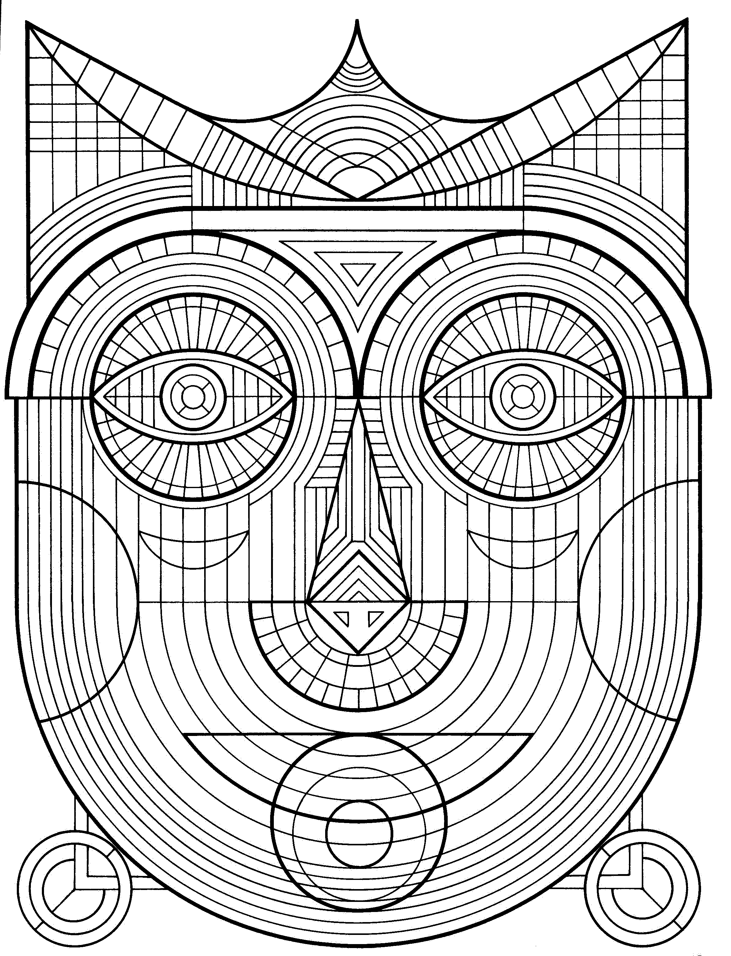 Coloriage antistress d'un motif géométrique complexe
