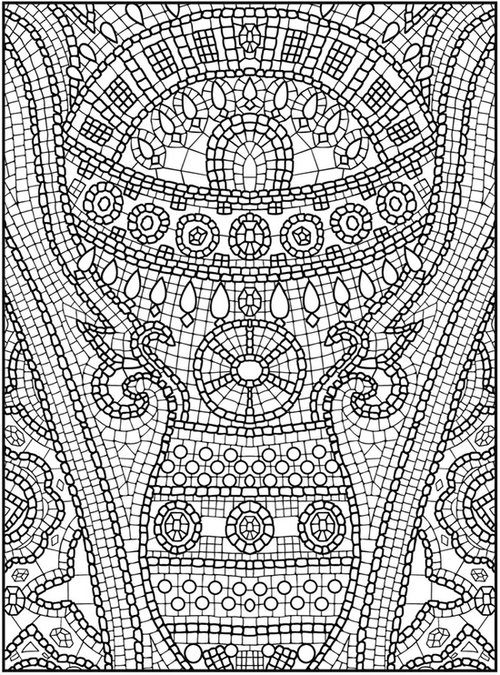 Coloriage antistress de motifs floraux entrelacés
