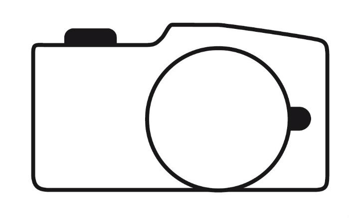 Coloriage d'un appareil photo vintage sur fond simple Coloriage d'un appareil photo vintage sur fond simple