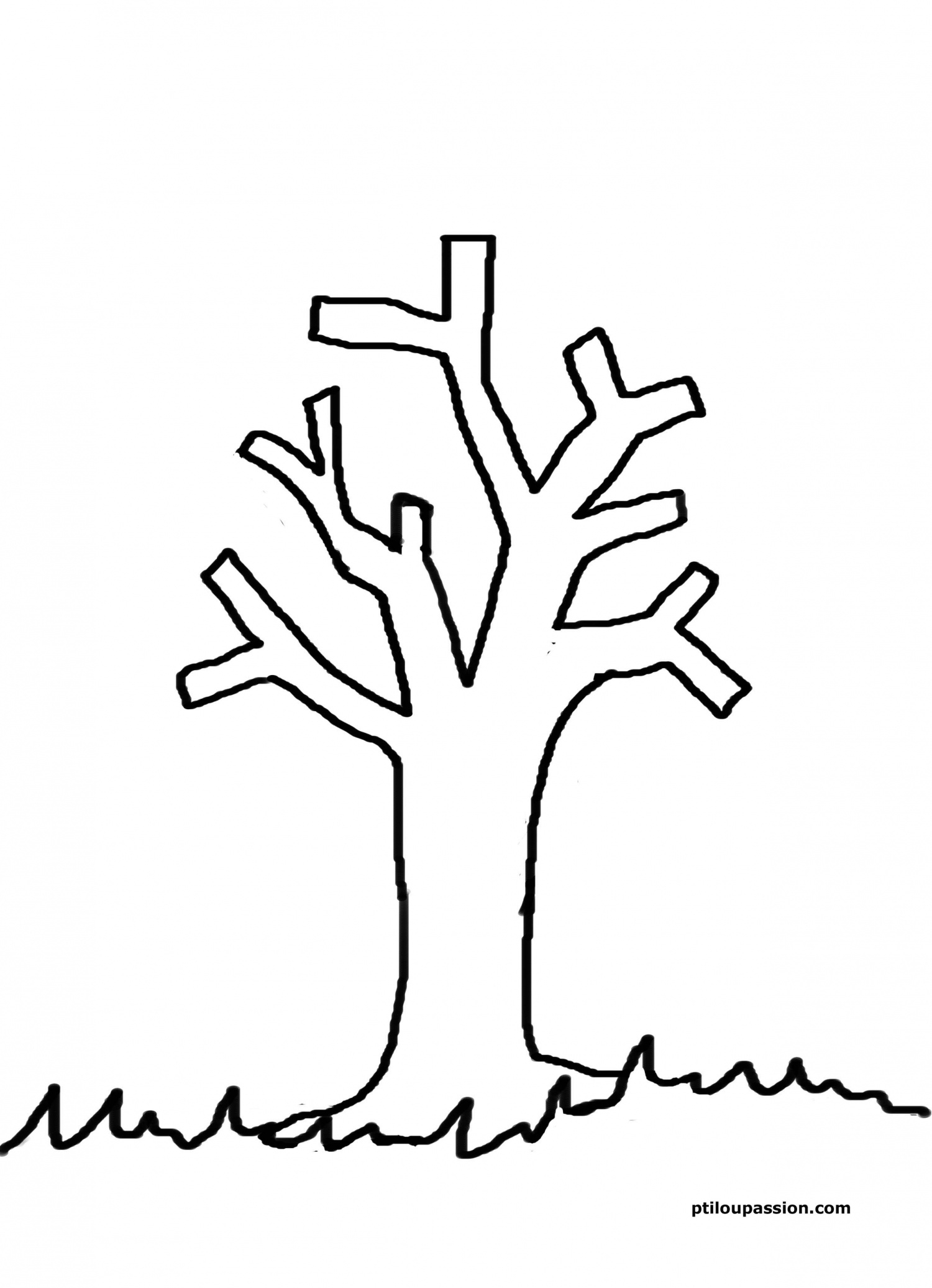 Coloriage d'un arbre majestueux sous un ciel nuageux