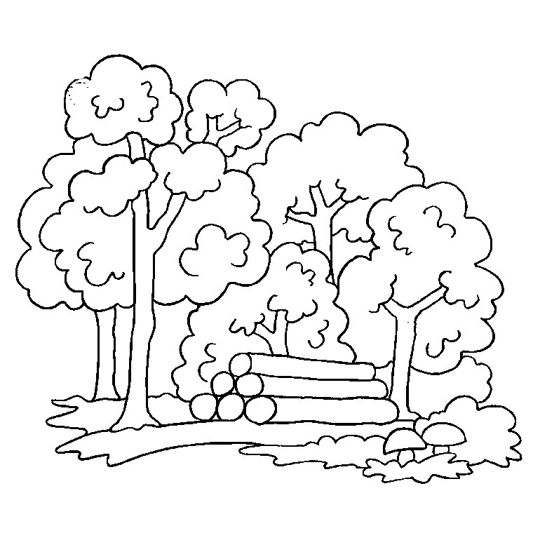 Coloriage d'un arbre majestueux dans un paysage naturel Coloriage d'un arbre majestueux dans un paysage naturel