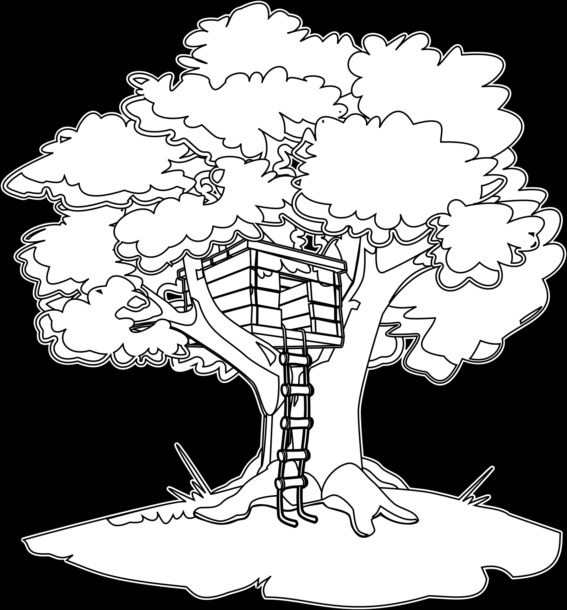 Coloriage d'un arbre majestueux avec des feuilles et un sol verdoyant Coloriage d'un arbre majestueux avec des feuilles et un sol verdoyant