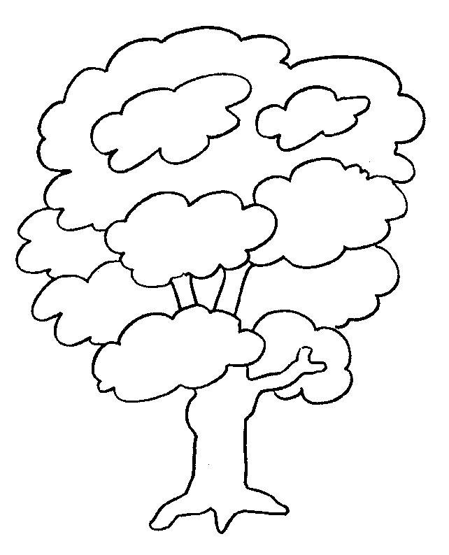 Coloriage d'un arbre majestueux avec un ciel dégagé