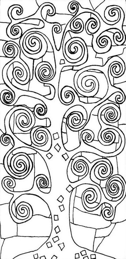 Coloriage d'un arbre majestueux avec des feuilles et des racines détaillées Coloriage d'un arbre majestueux avec des feuilles et des racines détaillées