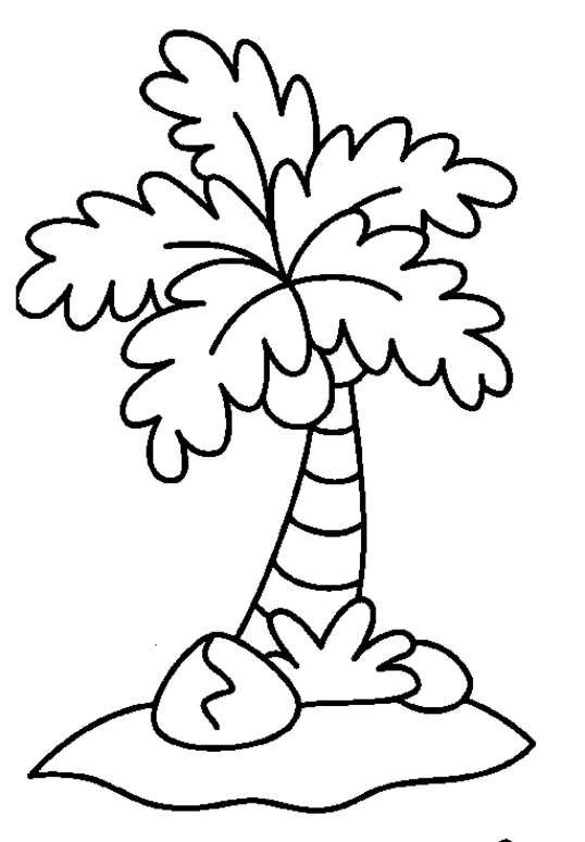 Coloriage d'un arbre majestueux avec ses feuilles et son tronc