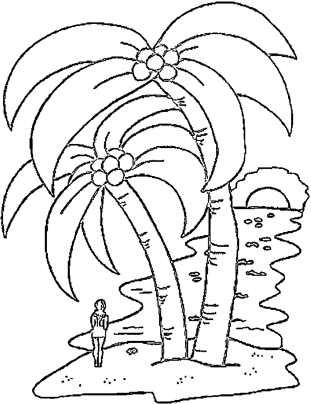 Coloriage d'un arbre majestueux dans un paysage naturel