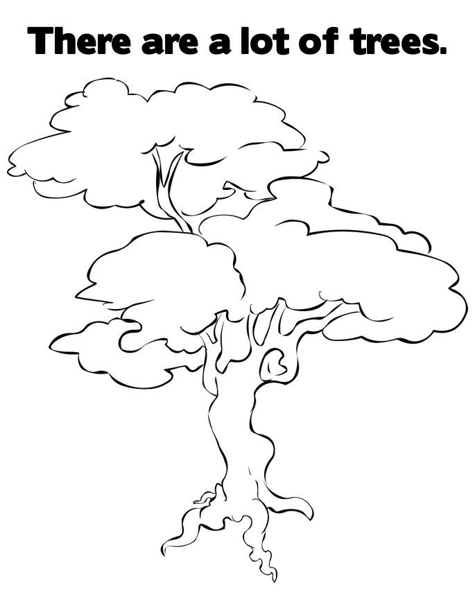 Coloriage d'un arbre majestueux avec des branches étendues et un sol enrichi Coloriage d'un arbre majestueux avec des branches étendues et un sol enrichi