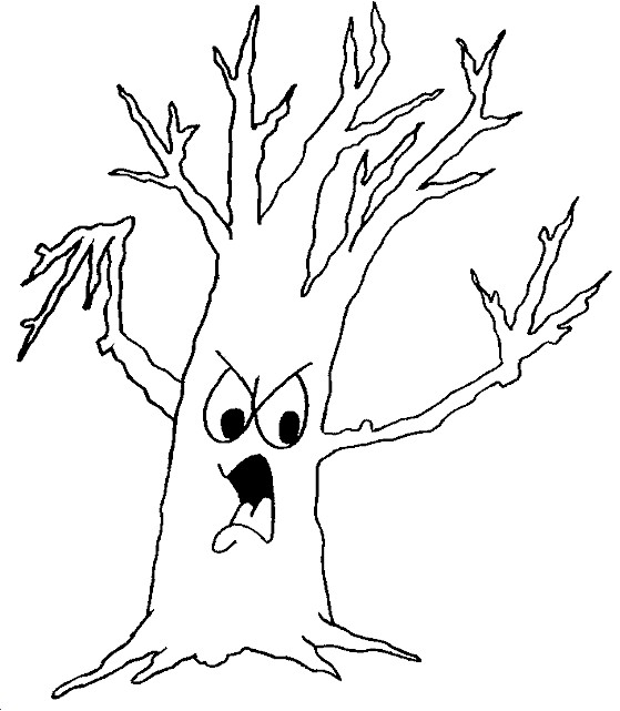 Coloriage d'un arbre majestueux dans un paysage naturel