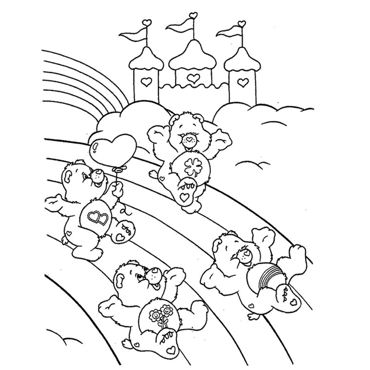 Coloriage d'un arc-en-ciel vibrant au-dessus d'un paysage