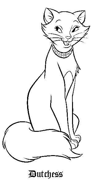 Coloriage des Aristochats : les félins dans un moment de complicité