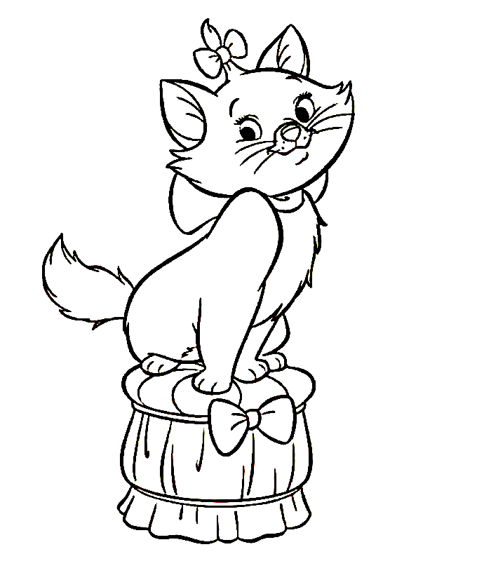 Coloriage des Aristochats avec les chatons dans un cadre joyeux Coloriage des Aristochats avec les chatons dans un cadre joyeux