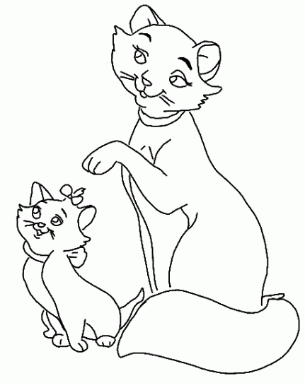 Coloriage des Aristochats : les chats parisiens en pleine aventure