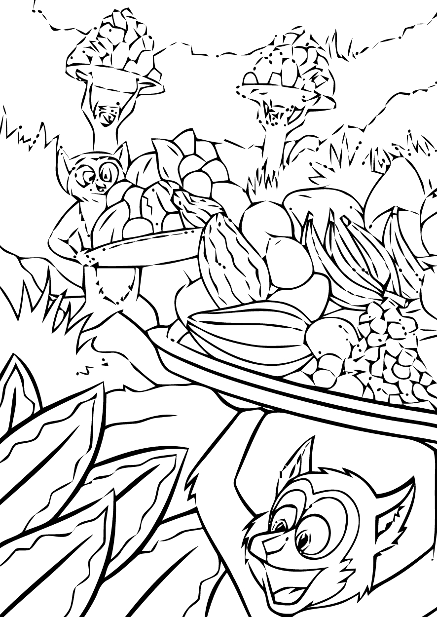 Coloriage des Aristochats avec Duchess et ses chatons dans un décor parisien