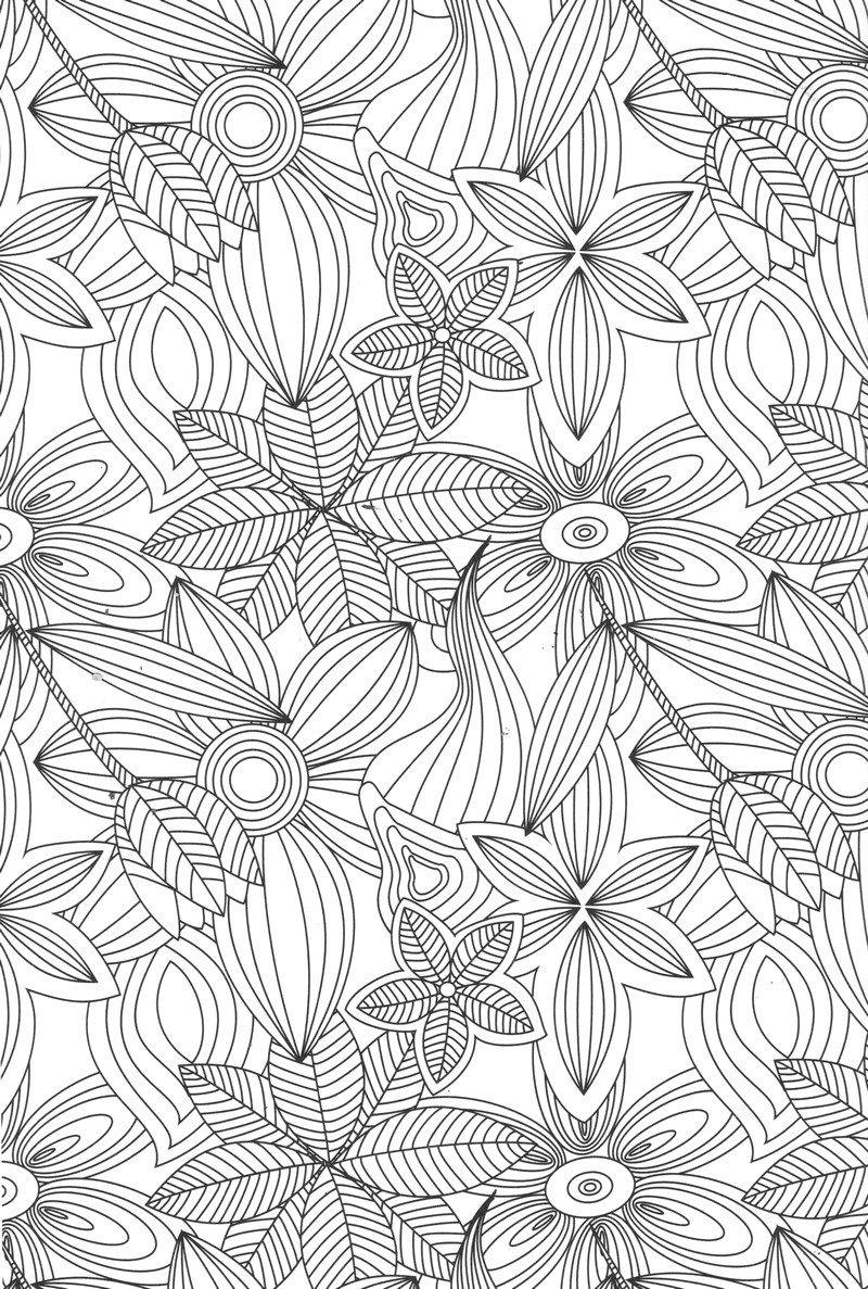 Coloriage représentant un motif floral avec des formes géométriques Coloriage représentant un motif floral avec des formes géométriques
