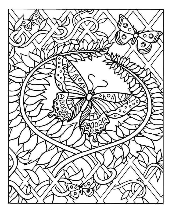 Un coloriage d'art-thérapie représentant un jardin florissant avec des motifs abstraits Un coloriage d'art-thérapie représentant un jardin florissant avec des motifs abstraits