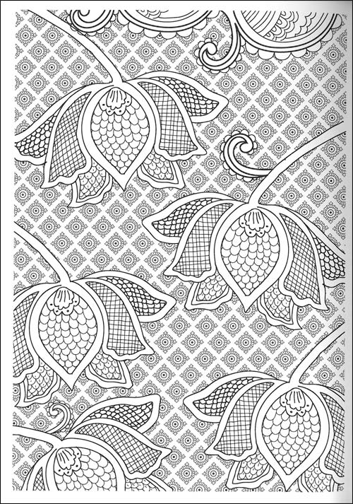 Coloriage d’un mandala floral complexe sur fond orné Coloriage d’un mandala floral complexe sur fond orné