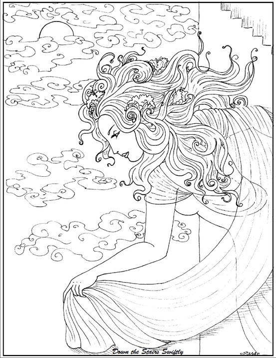 Coloriage d'un motif abstrait avec motifs floraux et géométriques Coloriage d'un motif abstrait avec motifs floraux et géométriques