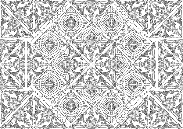 Coloriage d'un mandala floral avec motifs variés et détails artistiques Coloriage d'un mandala floral avec motifs variés et détails artistiques