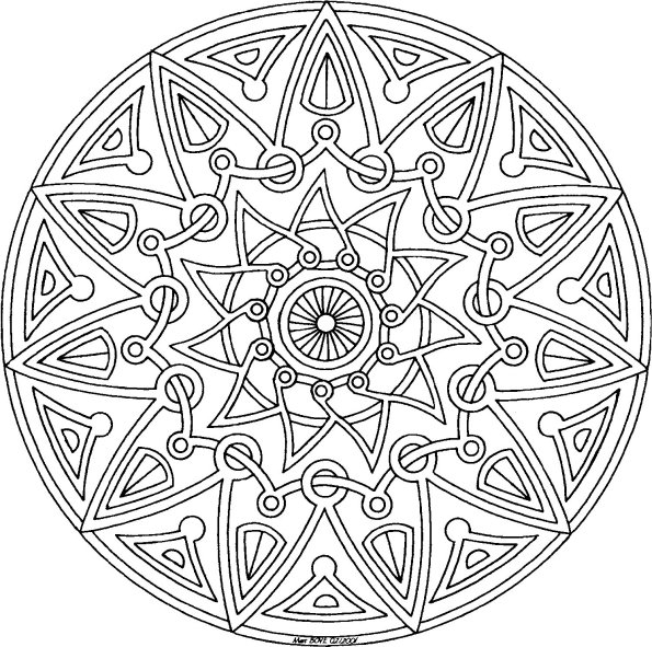 Coloriage d'un mandala floral complexe avec motifs géométriques Coloriage d'un mandala floral complexe avec motifs géométriques
