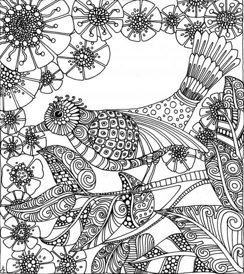 Un coloriage d'art thérapie avec motifs floraux et géométriques Un coloriage d'art thérapie avec motifs floraux et géométriques