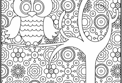 Coloriage d'une scène florale avec des motifs géométriques Coloriage d'une scène florale avec des motifs géométriques