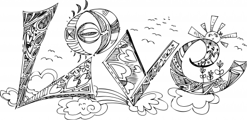 Coloriage d'un jardin luxuriant avec des fleurs et des motifs géométriques Coloriage d'un jardin luxuriant avec des fleurs et des motifs géométriques