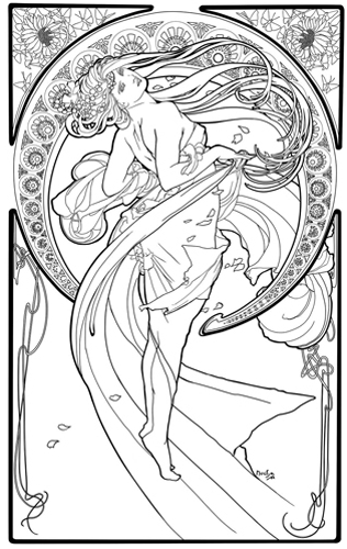 Coloriage d'un mandala floral complexe avec motifs géométriques Coloriage d'un mandala floral complexe avec motifs géométriques