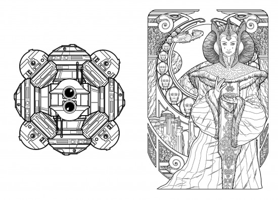 Coloriage représentant un jardin florissant avec des motifs géométriques Coloriage représentant un jardin florissant avec des motifs géométriques