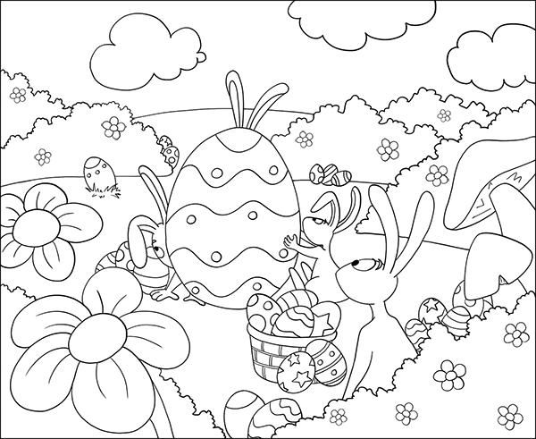 Coloriage d'une scène florale avec motifs géométriques variés Coloriage d'une scène florale avec motifs géométriques variés