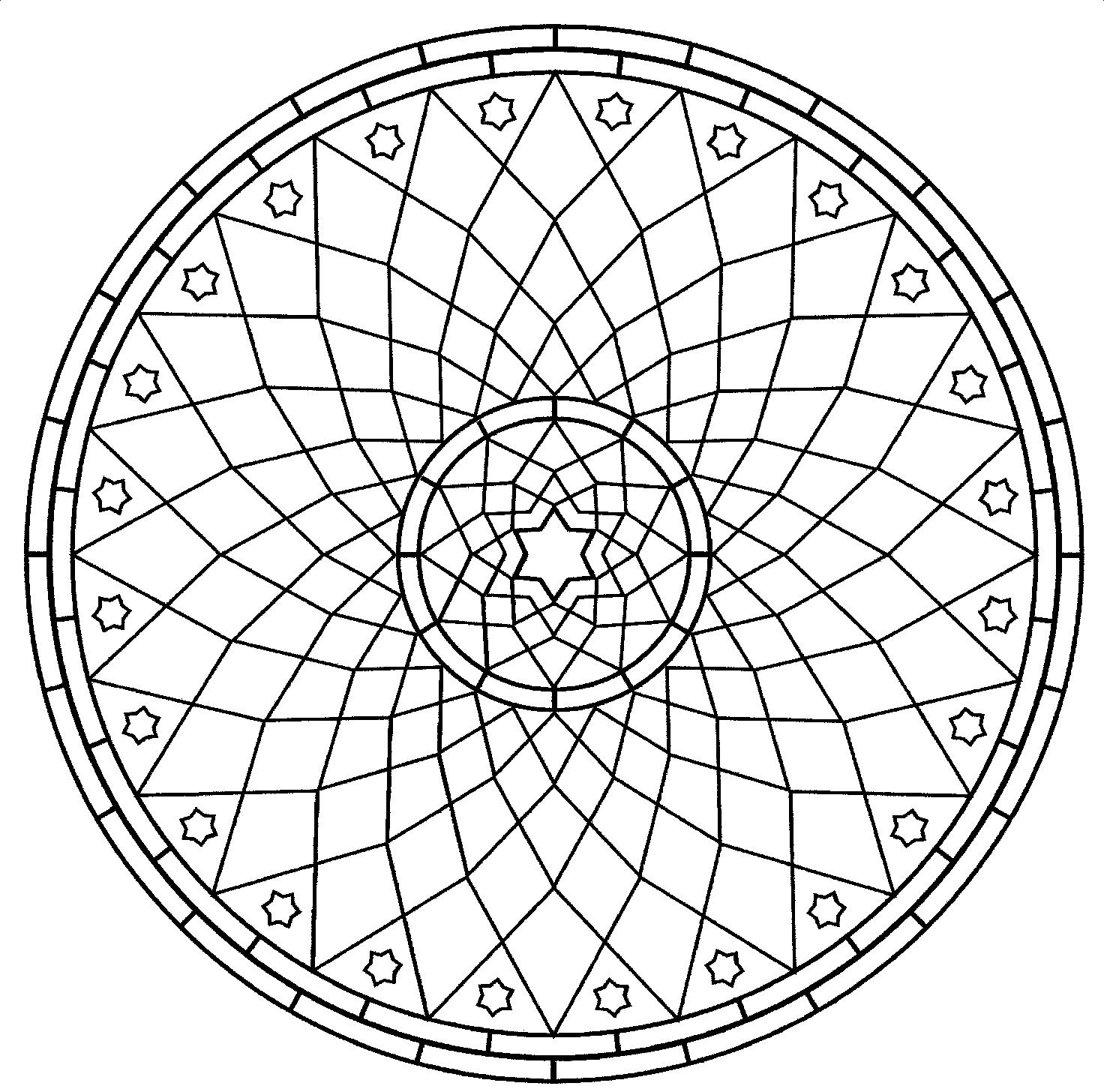 Coloriage d'un mandala floral complexe avec motifs géométriques Coloriage d'un mandala floral complexe avec motifs géométriques