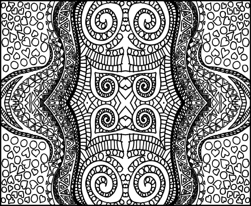 Coloriage d'une nature florale en harmonie avec des éléments géométriques