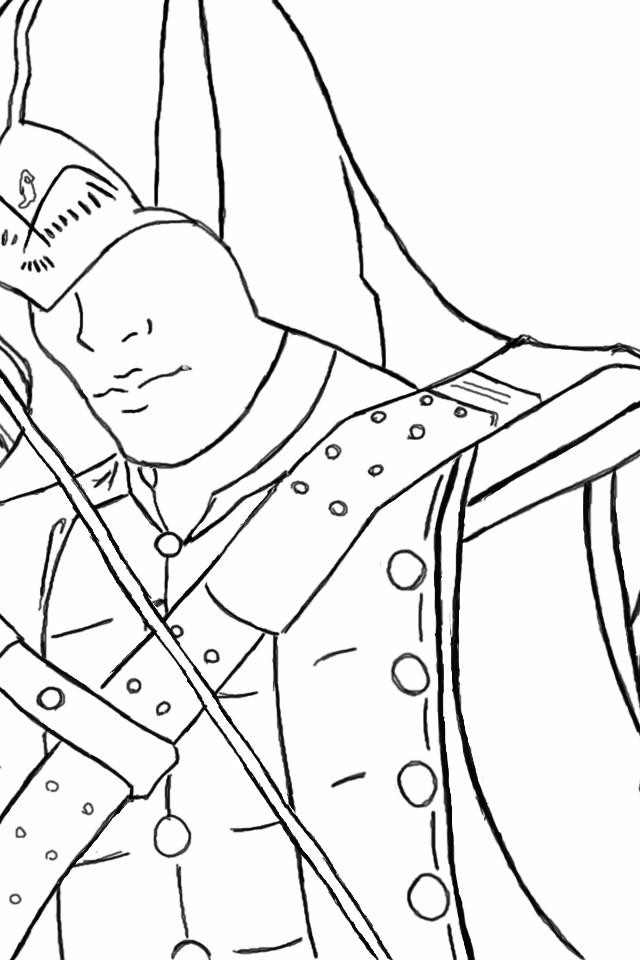 Coloriage d'Assassin's Creed : un assassin en pleine action dans un décor urbain