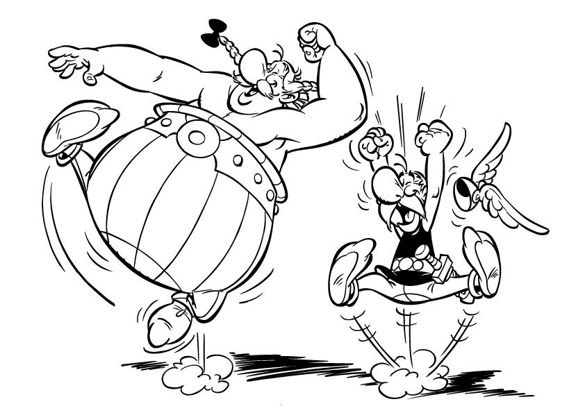 Asterix et Obelix en pleine aventure dans la forêt